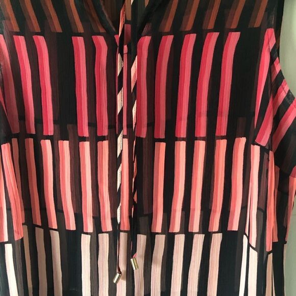 Apt.9 Sleeveless Multicolor Sheer Ruffle Dress/Swimsuit Coverup Size Medium - Picture 5 of 10